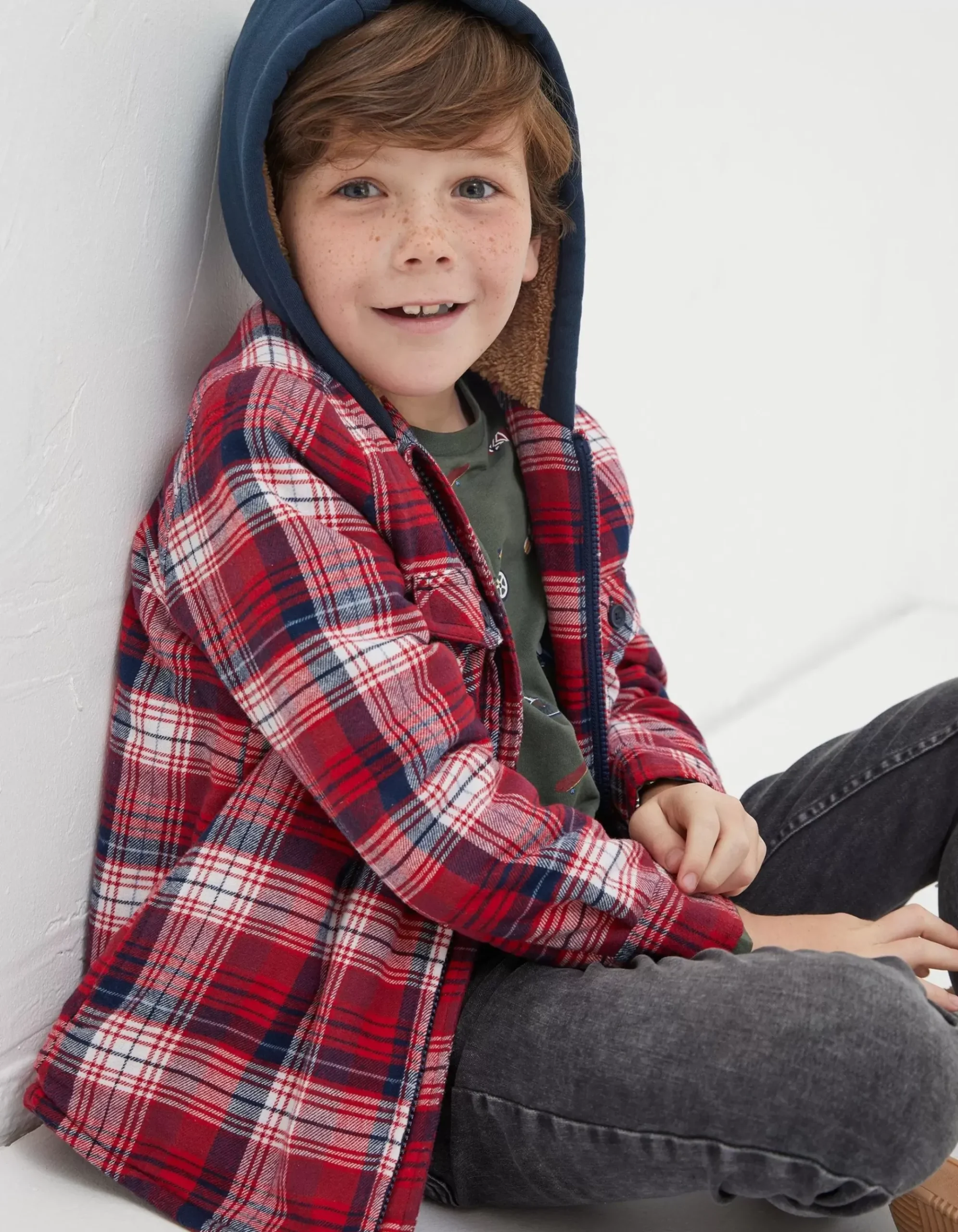 Check Hooded Shacket