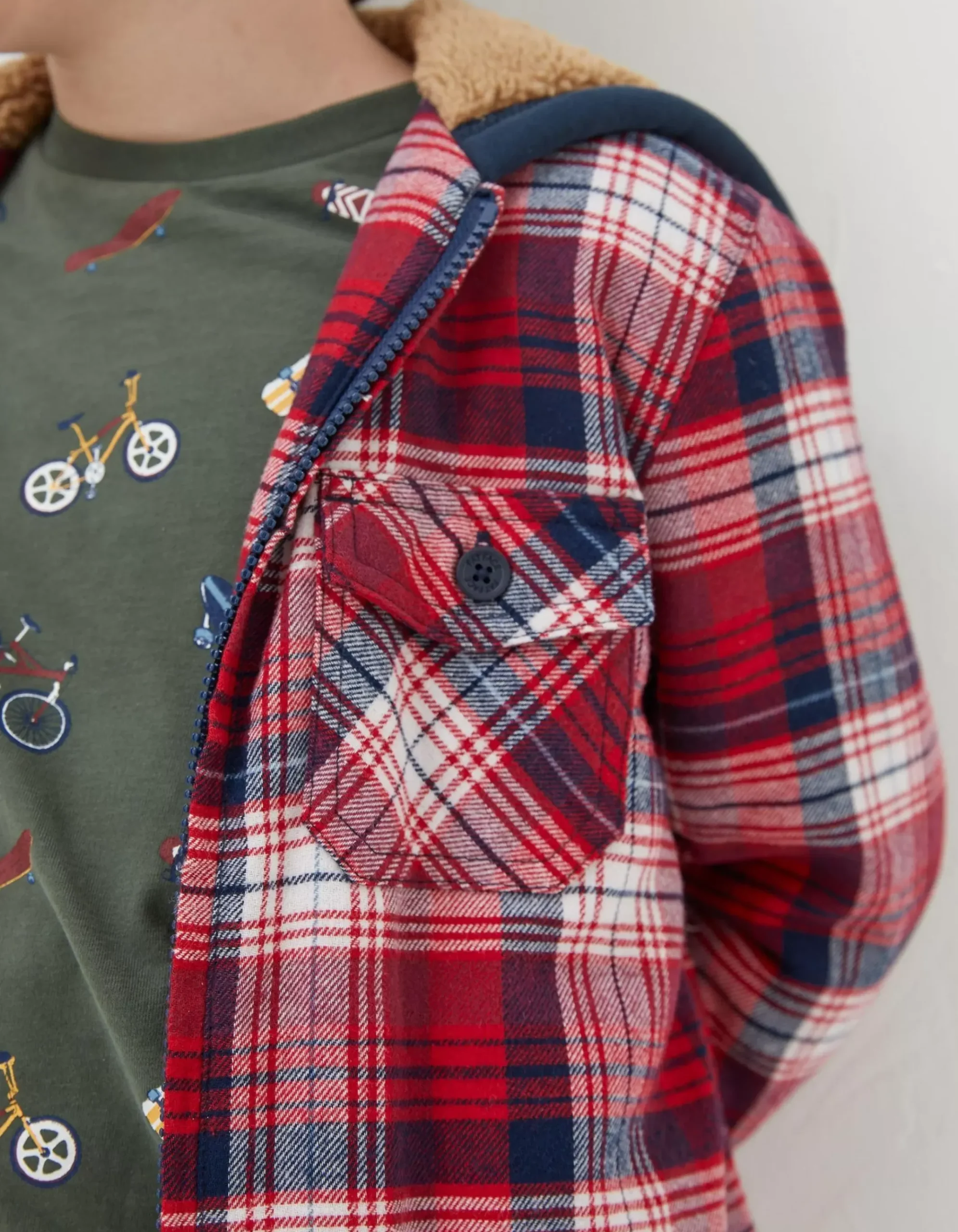 Check Hooded Shacket