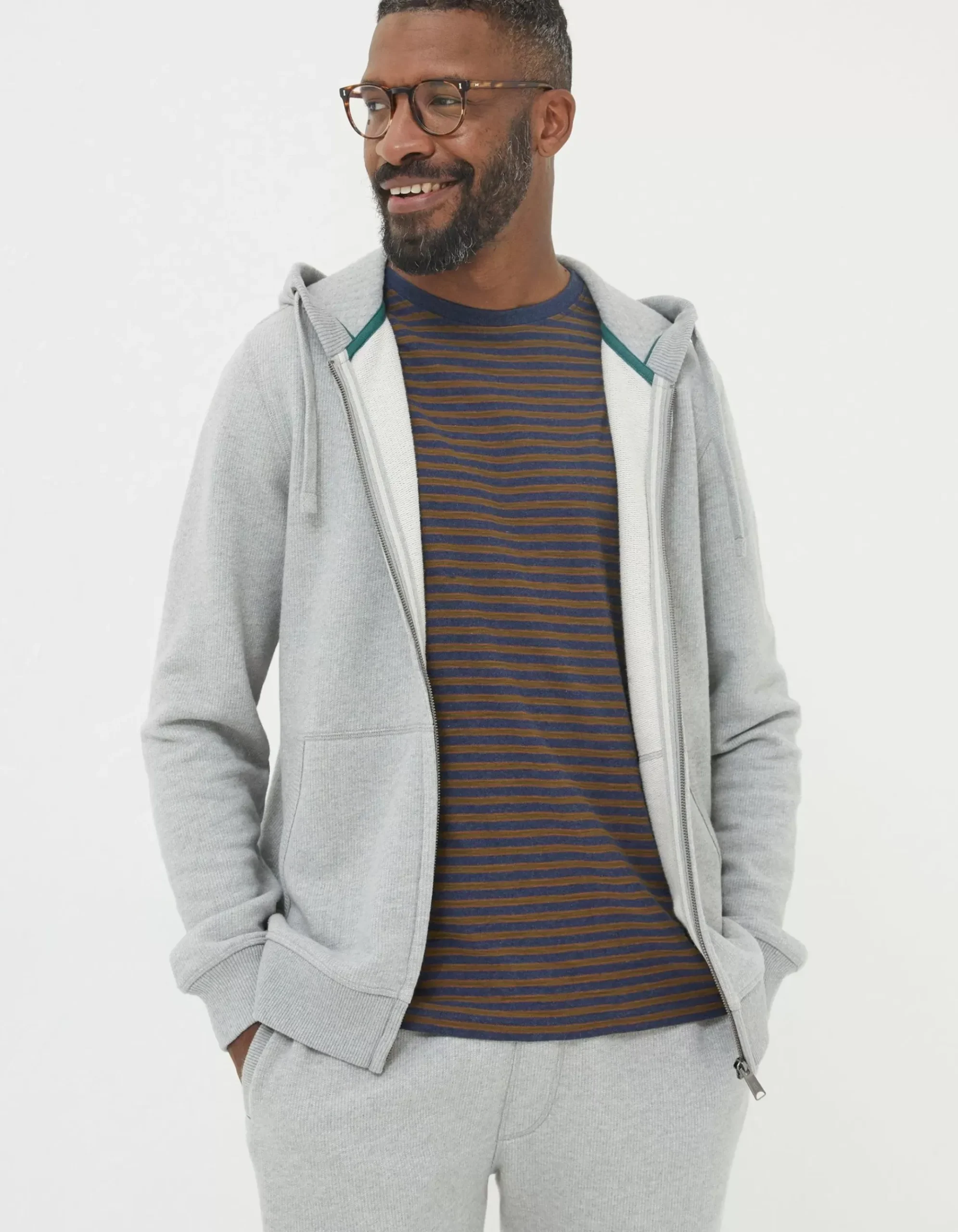 Frome Textured Zip-Up Hoodie