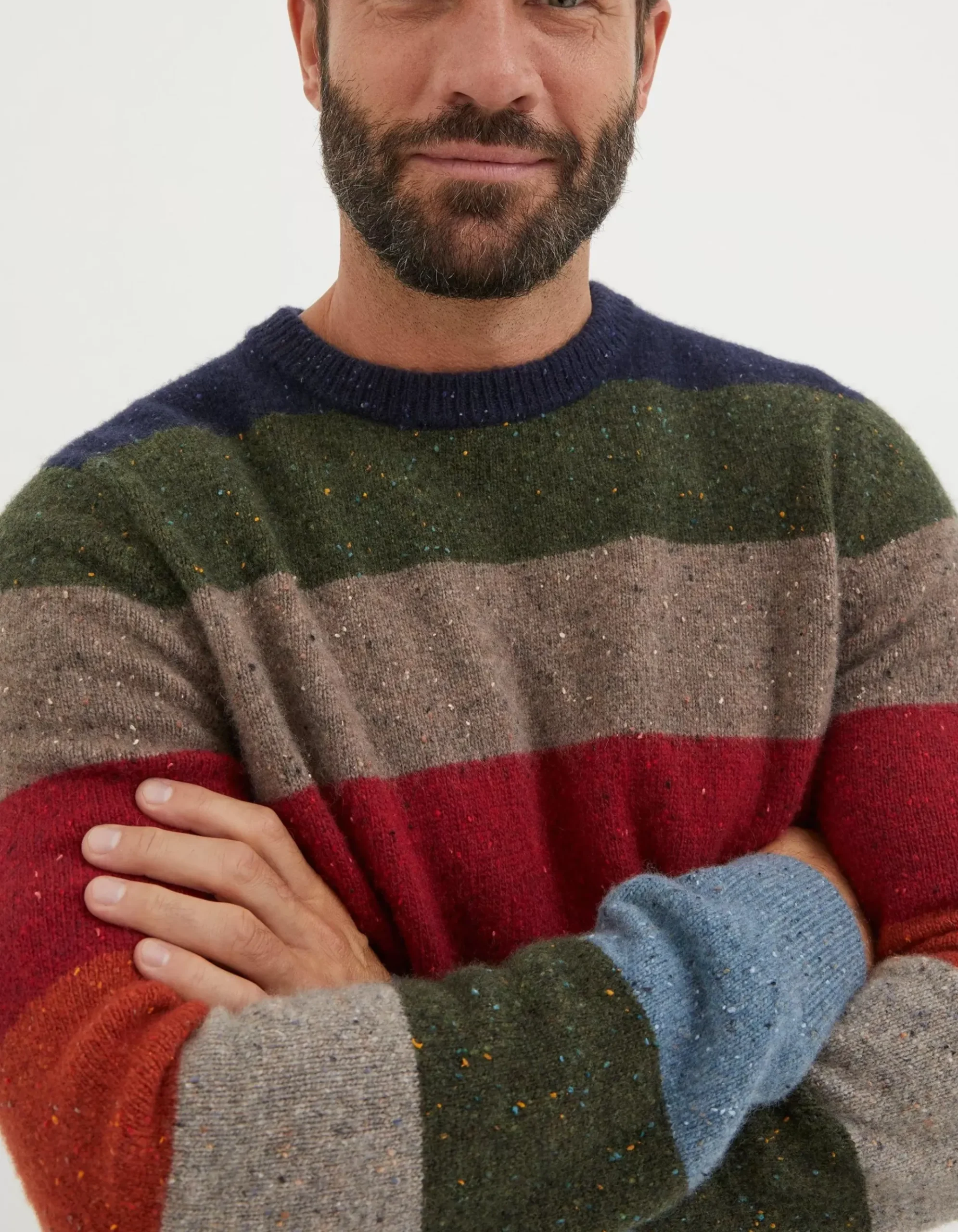 Lambswool Stripe Crew Jumper