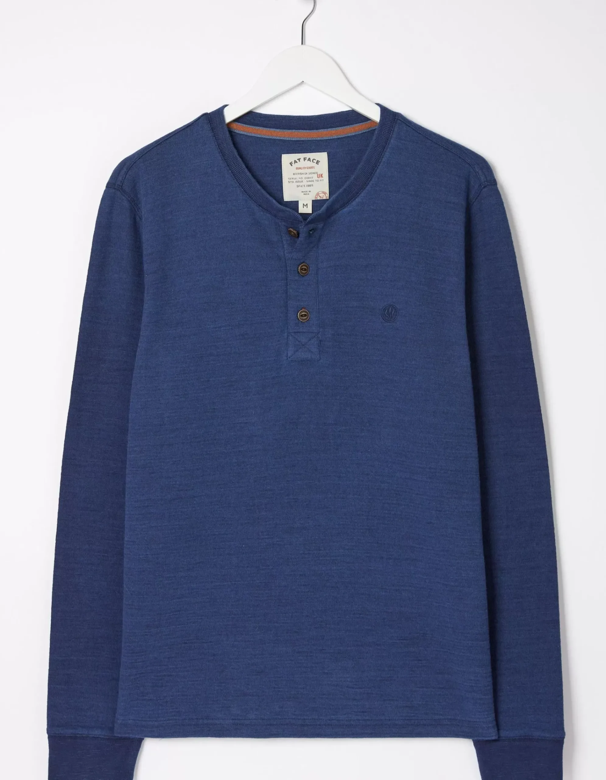 Long Sleeve Indigo Henley